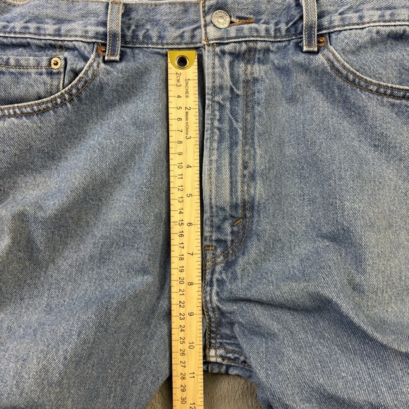 Levis 505 Jeans Mens 36x31 (Actual) Blue Regular Fit Denim Medium Wash Straight - Picture 16 of 16